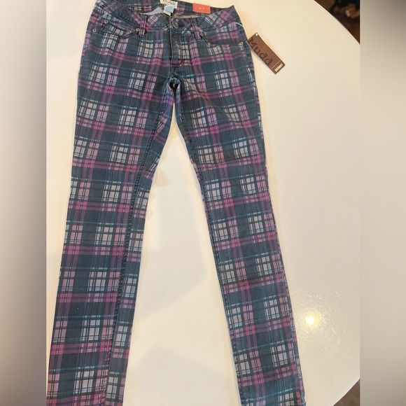 Mudd plaid skinny jeans size 7 - Picture 3 of 6